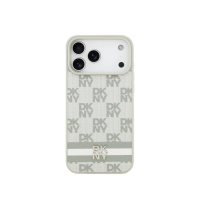 DKNY Чехол для iPhone 17 Pro Max | MagSafe | PU Checkered Printed Stripes Metal Logo Hard 