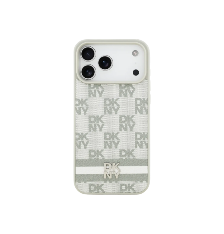 DKNY Чехол для iPhone 17 Pro Max | MagSafe | PU Checkered Printed Stripes Metal Logo Hard 