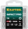 Биты Kraftool 26195-30-50-S10 Impact Pro, TORX, TX30, 50мм, 10шт, в пластиковом боксе