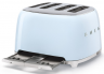 SMEG Тостер на 4 ломтика TSF03PBEU | Цвет пастельный голубой; Функции: подогрев, размораживание, багель; 6 уровней поджаривания; Съемный поддон для крошек.