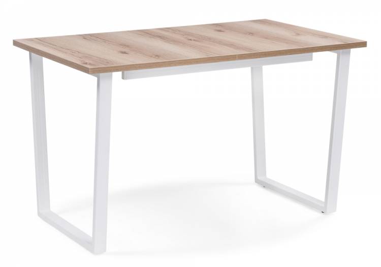 Woodville стол раскладной Лота Лофт 120 25 мм дуб делано светлый / матовый белый , материал столешницы - ЛДСП , 120см+40см*74см*75см / 489665