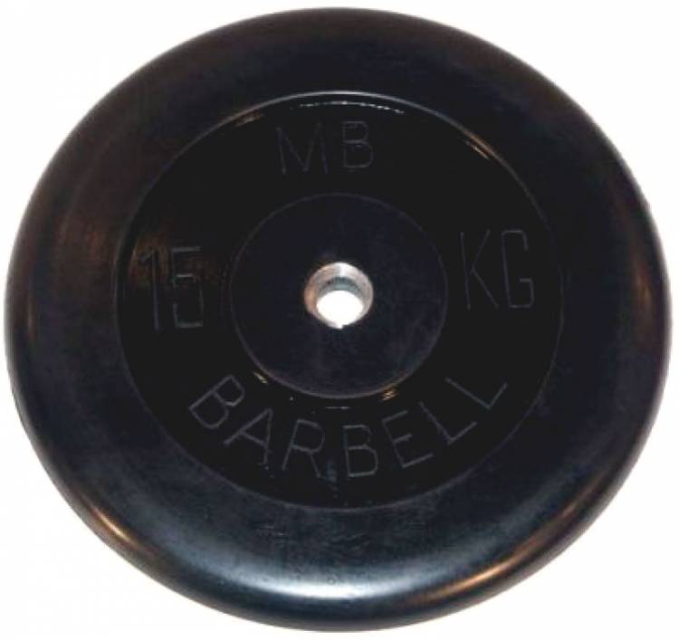 Barrbell Диск обрезиненный  (металлическая втулка) 15 кг / диаметр 26 мм
