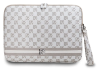 DKNY Чехол Sleeve для ноутбука 13" 14" Checkered Printed Stripes с Молнией из Экокожи, Бежевый