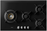 Asko Варочная газовая панель HG8843BGB1 | ВхШхГ: 4,5х79,4х52,2 см | Стеклокерамика | Газконтроль | Электроподжиг | 1 конфорка Fusion Volcano Wok + 4 Keradur