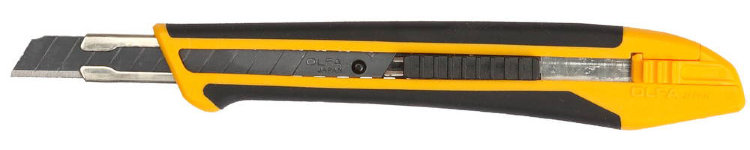 Olfa 9мм Нож "Standard Models" с выдвижным лезвием, с противоскользящим покрытием, автофиксатор