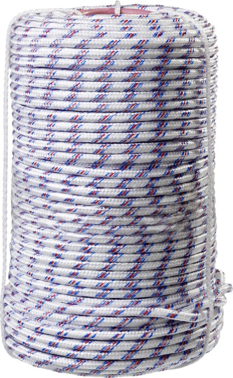 Сибин Фал d 8 мм 520 кгс 16-прядный плетёный полипропиленовый с полипропиленовым сердечником, бухта 100 м