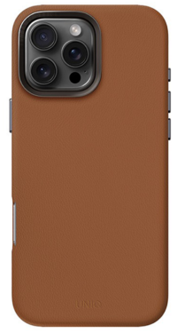 Uniq Чехол из искусственной кожи для iPhone 16 Pro MAX | HYBRID LYDEN (MagSafe) | CARAMEL