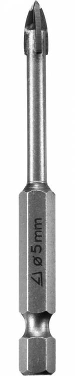 Stayer 5 мм, 2985-05 Сверло по кафелю, керамике, стеклу, шестигранный хвостовик