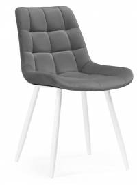Woodville стул на  металлокаркасе "Челси" велюр темно-серый / белый , материал обивки - велюр ,  50см*60см*80см / 502093