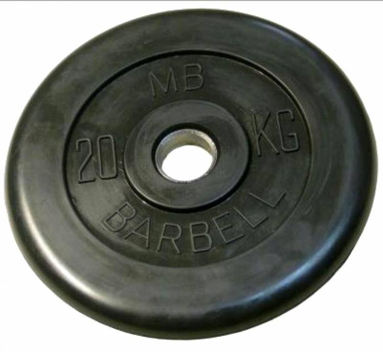 Barrbell Диск обрезиненный  (металлическая втулка) 20 кг / диаметр 26 мм