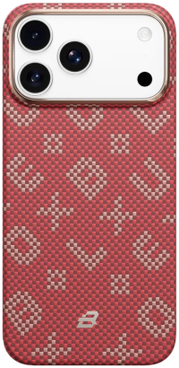 BlueO Чехол для iPhone 17 Pro, Tactile Woven Air Aramid fiber | Kevlar | Совместим с MagSafe | Red