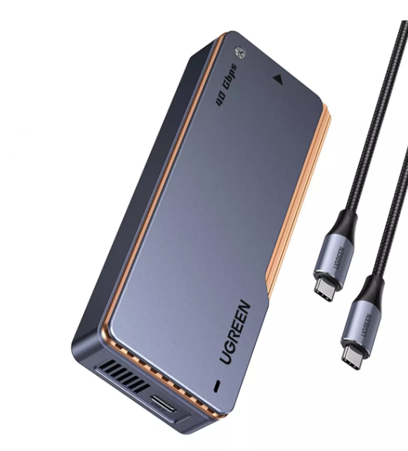 Ugreen Бокс внешний для жесткого диска D703 | 40 Гбит/с | M.2 NVMe | USB-C 4.0 | Цвет: серый