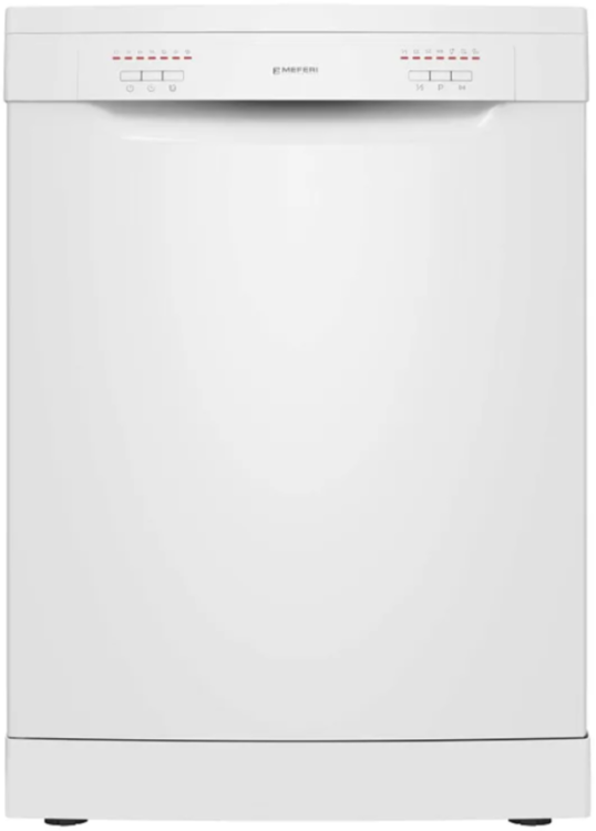 Meferi Посудомоечная машина отдельностоящая | ВхШхГ: 84,5х60х61 см | 12 комплектов посуды | 6 программ | 2 корзины | MDW6062WH FS LIGHT