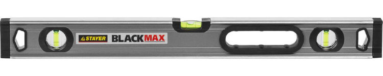STAYER "PROFESSIONAL" "BlackMax" Уровень коробчатый усиленный с ручками, утолщенный особопроч профиль, 0,5мм/м, 3 ампулы, 60см Уровень