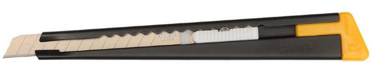 Olfa Нож 9мм с выдвижным лезвием, черный