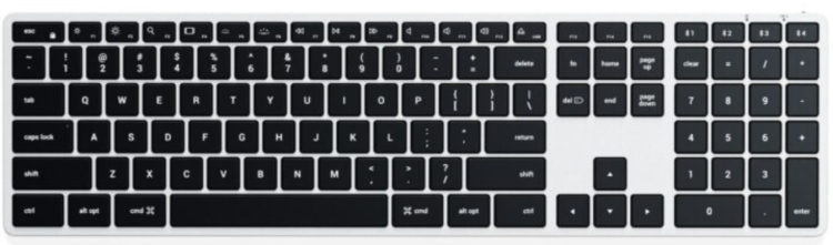 Satechi Беспроводная клавиатура Slim X3 Bluetooth Keyboard-RU | Раскладка - Русская | Цвет-Silver | Подсветка клавиш-есть | Цифровой блок-есть | Интерфейс подключения-Bluetooth | Тип питания-аккумулятор | Материал корпус-металл