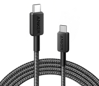 Anker 322 USB-C to USB-C Кабель | 0.9 м | Плетёный | Быстрая передача данных и зарядка | Цвет: Black