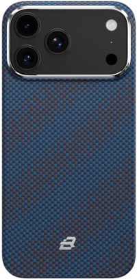 BlueO Чехол для iPhone 17 Pro, Tactile Woven Air Aramid fiber | Kevlar | Совместим с MagSafe | Galaxy Blue