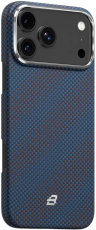BlueO Чехол для iPhone 17 Pro, Tactile Woven Air Aramid fiber | Kevlar | Совместим с MagSafe | Galaxy Blue