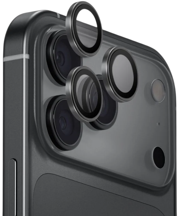 Uniq Стекло для камеры для iPhone 18 Pro Max OPTIX AluGuard Graphite Black