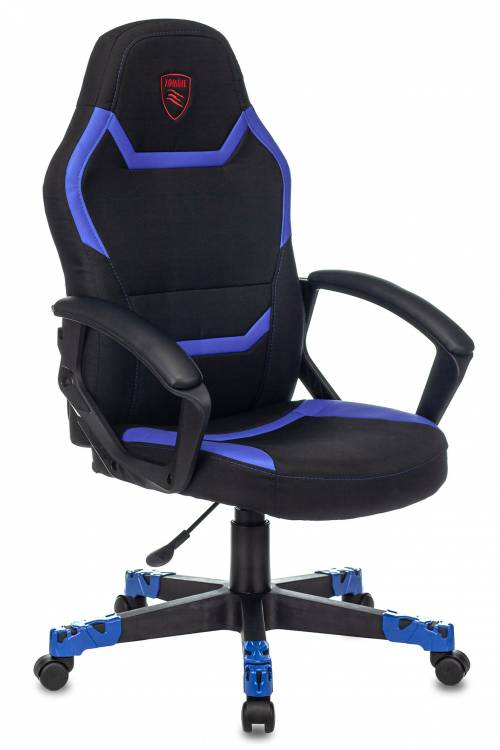 Игровое компьютерное кресло ZOMBIE 10 BLUE, Ткань, Экокожа, черный/синий текстиль/эко.кожа / Global