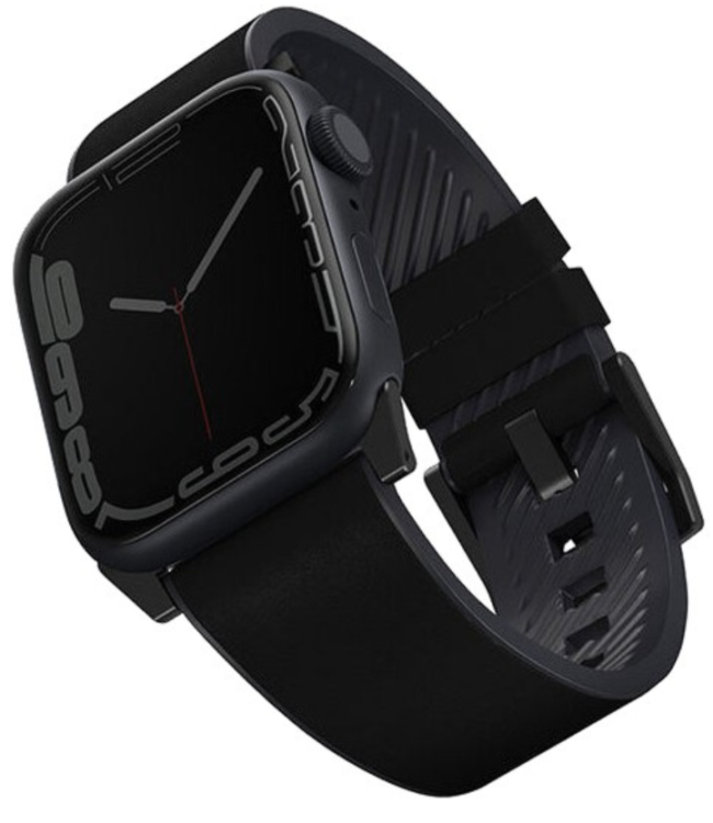 Uniq Кожаный ремешок для Apple Watch 49/45/44/42 mm Straden Waterproof Leather/Silicone Black