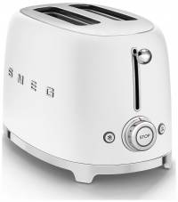 Тостер SMEG TSF01WHMEU / 2 ломтика, 6 уровней поджаривания, мощность: 950 Вт, корпус из нержавеющей стали, белый матовый, стиль 50-х г.г,