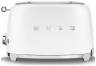 Тостер SMEG TSF01WHMEU / 2 ломтика, 6 уровней поджаривания, мощность: 950 Вт, корпус из нержавеющей стали, белый матовый, стиль 50-х г.г,