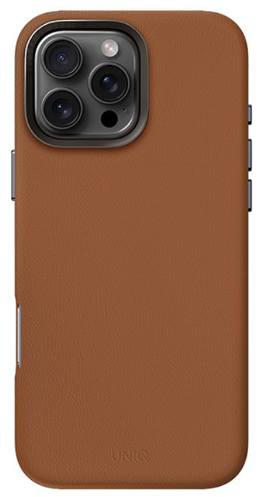 Uniq Чехол из искусственной кожи для iPhone 16 Pro | HYBRID LYDEN (MagSafe) | CARAMEL