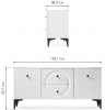 Woodville ТВ-тумба "Вестра" белый шагрень | Ширина - 133,1; Глубина - 38,3; Высота - 63,7 см