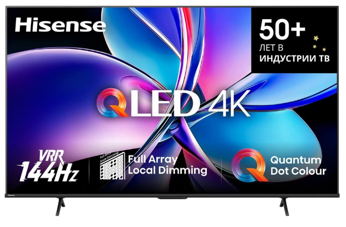 Hisense QLED Телевизор Step-up 75E7Q PRO  75" SmartTV (189 см) | Разрешение: 4K Ultra HD (3840 x 2160) | Частота обновления экрана 144 Гц | Технология затемнения Full Array Local Dimming 