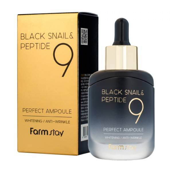 Ампульная сыворотка с пептидами FarmStay Black Snail & Peptide 9 Perfect Ampoule 35мл
