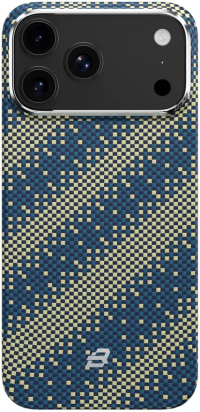 BlueO Чехол для iPhone 17 Pro, Air Aramid fiber | Kevlar | Совместим с MagSafe | Tactile Woven | Galaxy Green