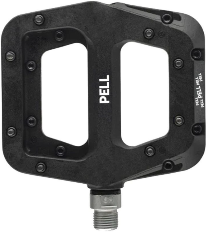 Pell Pedals Педали | Материал корпуса: Нейлоновый композит | Материал оси: CrMo Steel | Размер платформы: 110x101 мм | Высота: 15 - 18.4 мм | One Size, Black