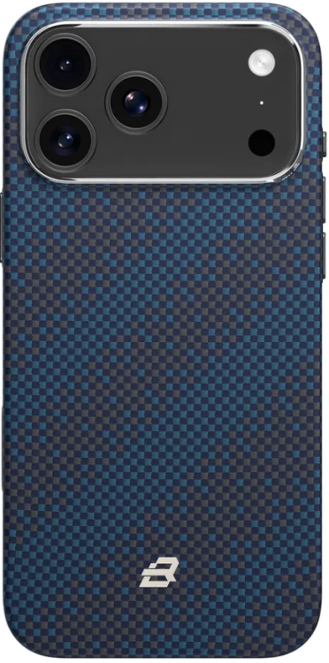 BlueO Чехол для iPhone 17 Pro, Tactile Woven Armor Aramid fiber | Kevlar | Совместим с MagSafe | Galaxy Blue