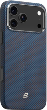 BlueO Чехол для iPhone 17 Pro, Tactile Woven Armor Aramid fiber | Kevlar | Совместим с MagSafe | Galaxy Blue