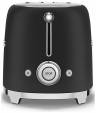 Тостер SMEG TSF01BLMEU , 2 ломтика, 6 уровней поджаривания, мощность: 950 Вт, корпус из нержавеющей стали, черный матовый, стиль 50-х г.г