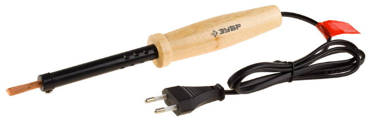 Зубр 55405-60 Электропаяльник "МАСТЕР" с деревянной рукояткой и долговечным жалом, форма клин 60Вт