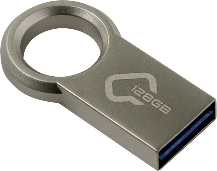 Накопитель QUMO 128GB Ring USB 3.0 цвет корпуса металлик  (QM128GUD3-Ring)