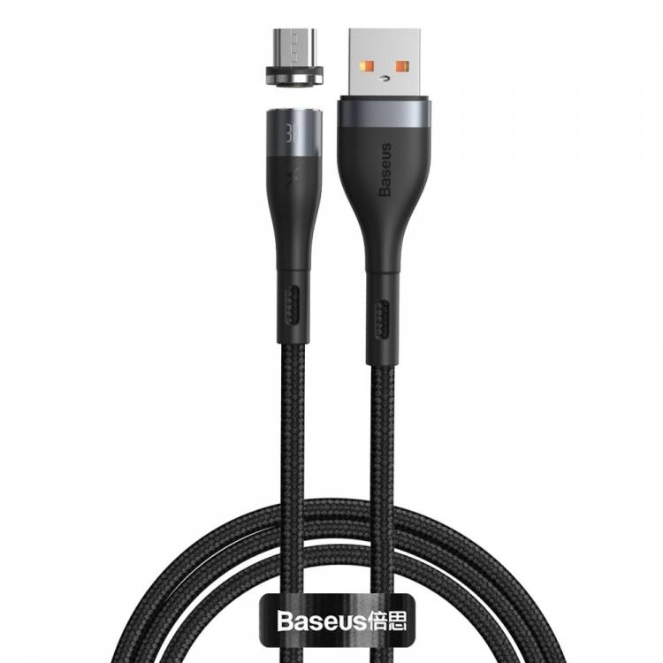 Baseus Кабель USB - микро USB Zinc Magnetic, 1.0м, круглый, 2.1A CAMXC-KG1