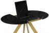Woodville Стеклянный стол "Галвестон" черный обсидиан | золото | Ширина - 100; Высота - 76; Длина в разложенном виде - 150; Длина - 100 см