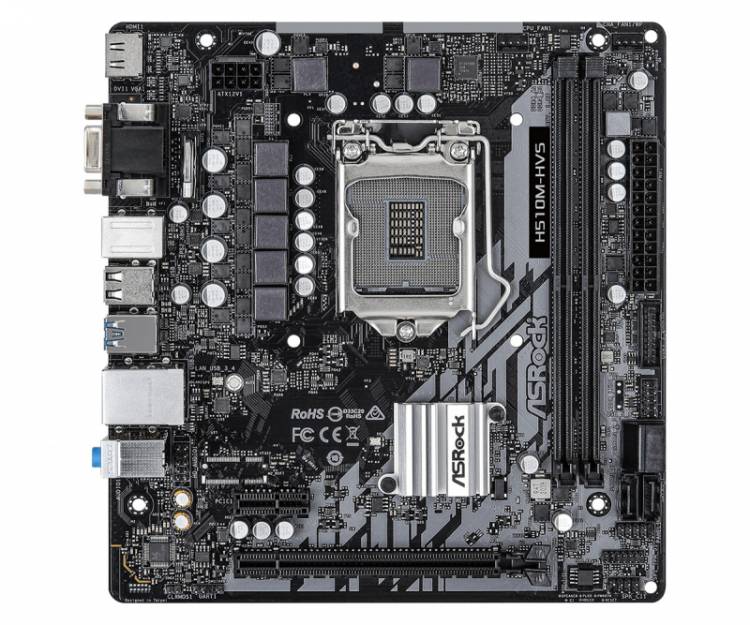 Материнская плата Asrock  H510M-HVS / LGA 1200, Intel H510, 2xDDR4-2933 МГц, 1xPCI-Ex16, Micro-ATX  Global