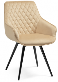 Woodville Кресло крутящееся "Эгел" бежевый / черный глянец | Ширина - 57; Глубина - 64; Высота - 88 см