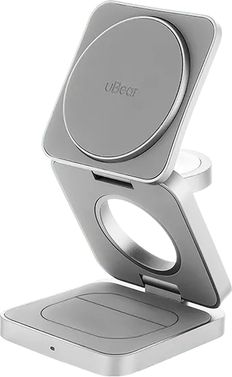 uBear Balance Ultra Беспроводное зарядное устройство 3-in-1 Qi2 | MagSafe | Мощность: 25 Вт | Одновременная зарядка iPhone | Apple Watch | AirPods 