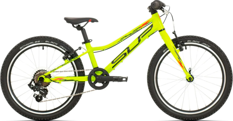 Superior Детский велосипед Racer XC (2024) | Возраст: от 4 до 9 лет | Диаметр колеса: 20" | Рама: ALU 6061 T6 DOUBLE BUTTED | Вилка: RACER XC20″ U-BIG | Вес: 9,2 кг | Matte Lime/Black/Red