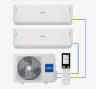 ​AQUA Мультизональная инверторная сплит-система на 2 комнаты 27 кв.м. + 27 кв.м. | компрессор Mitsubishi | завод Haier | Родина бренда Япония | 3U75MSF1/R3 / AQI-25PIRW1/R3(IN)
