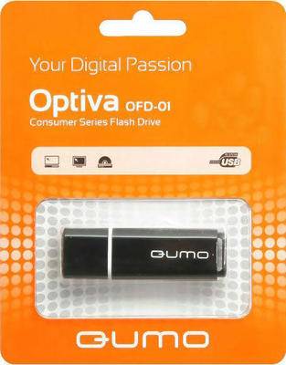 Накопитель QUMO 32GB USB 2.0 Optiva 01 Black черный корпус