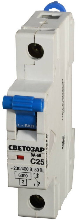 Светозар SV-49061-25-C 25 A "C" откл. сп. 6 кА 230 / 400 В Выключатель автоматический 1-полюсный