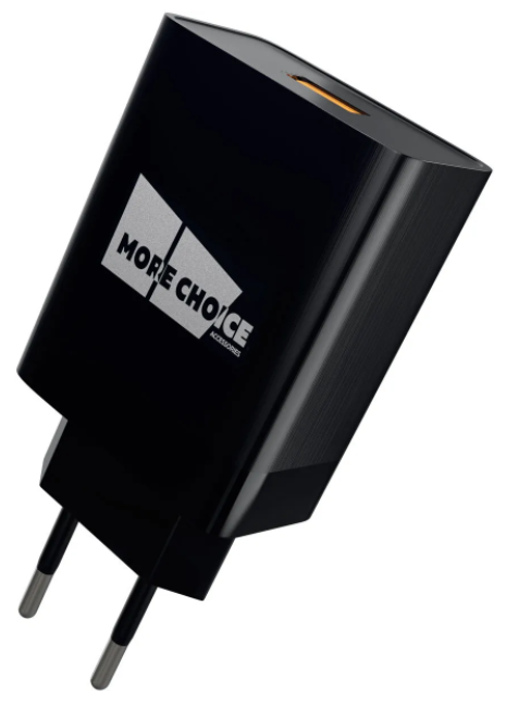 Сетевое зарядное устройство 1USB 3.0A QC3.0 быстрая зарядка More choice NC52QC (Black), SOTA