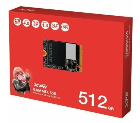 Adata Твердотельный накопитель | SGAMMIXS55-512G-C | SSD MTE310S | 512 GB M.2(22x30mm) | NVMe, PCIe 4.0 x4, 3D NAND, R/W 5000/3000MB/s, IOPs -/-, TBW 230, DWPD 0.2 
